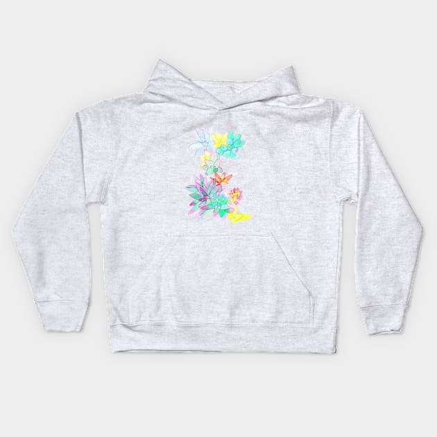 succulent watercolor Kids Hoodie by terastar